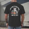 Retro I Just Want To Read Books And Pet Cats Men's Back Print T-Shirt Retro I Just Want To Read Books And Pet Cats Men's Back Print T-Shirt