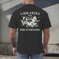 Retro Libraries Are For Everyone Racoon Reading Book Lover Men's Back Print T-Shirt