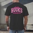 Retro Pink Coquette Bow Valentine Book Lover Varsity Men's Back Print T-Shirt