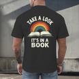 Retro Rainbow Take A Look It's In A Book Reading Men's Back Print T-Shirt