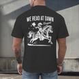 Retro We Read At Dawn Cowgirl Western Librarian Book Lover Men's Back Print T-Shirt