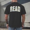 Retro Read Floral Reading Bookworm Librarian Book Lover Men's Back Print T-Shirt Retro Read Floral Reading Bookworm Librarian Book Lover Men's Back Print T-Shirt