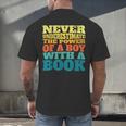 Retro Never Underestimate The Power Of a Boy With a Book Men's Back Print T-Shirt