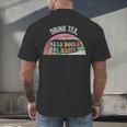 Retro Vintage Drink Tea Read Books Be Happy Reading Men's Back Print T-Shirt