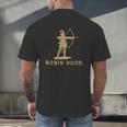 Robin Hood The Archer Book Cover Illustration In Gold Men's Back Print T-Shirt Robin Hood The Archer Book Cover Illustration In Gold Men's Back Print T-Shirt