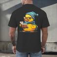 Rubber Duck Reading Book Rubber Duckie Reader Coffee Lover Men's Back Print T-Shirt Rubber Duck Reading Book Rubber Duckie Reader Coffee Lover Men's Back Print T-Shirt