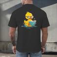 Rubber Duck Reading Book Reader Books Rubber Duckie Men's Back Print T-Shirt