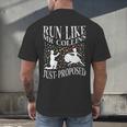 Run Like Mr Collins Just Proposed Vintage Book Quote Men's Back Print T-Shirt
