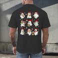 Santa Ghost Reading Books Christmas Library Teacher Men's Back Print T-Shirt Santa Ghost Reading Books Christmas Library Teacher Men's Back Print T-Shirt