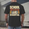School Librarians Are Essential Library Book Lover Librarian Men's Back Print T-Shirt School Librarians Are Essential Library Book Lover Librarian Men's Back Print T-Shirt