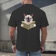 Siamese Cat Reading Book How To Train Your Human Humorous Men's Back Print T-Shirt