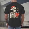 Skeleton Reading Book Christmas Teacher Librarian Book Lover Men's Back Print T-Shirt