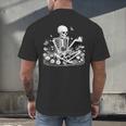 Skeleton Reading Book Floral Dark For Book Lovers Men's Back Print T-Shirt Skeleton Reading Book Floral Dark For Book Lovers Men's Back Print T-Shirt