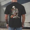 Skeleton Reading Book Halloween Bookworm Bibliophile Reader Men's Back Print T-Shirt