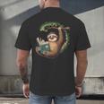 Sloth Reading a Book Lazy Sloth Bookworm Men's Back Print T-Shirt