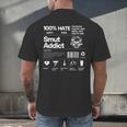 Smutty Book Addict Romance Book Lover Smut Addict Ingredient Men's Back Print T-Shirt Smutty Book Addict Romance Book Lover Smut Addict Ingredient Men's Back Print T-Shirt