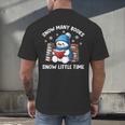 Snow Many Books Snow Little Time Snowman Reading Book Men's Back Print T-Shirt Snow Many Books Snow Little Time Snowman Reading Book Men's Back Print T-Shirt