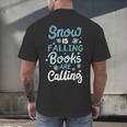 Snow Is Falling Books Are Calling Men's Back Print T-Shirt