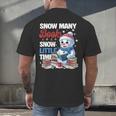 Snowman Winter Snow So Many Books Christmas Snow Little Time Men's Back Print T-Shirt