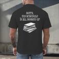 Sorry I'm All Booked Up Book Lover Librarian And Teacher Men's Back Print T-Shirt Sorry I'm All Booked Up Book Lover Librarian And Teacher Men's Back Print T-Shirt