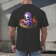 Spooky Grim Reaper Reading A Book Cute Creepy Halloween Men's Back Print T-Shirt Spooky Grim Reaper Reading A Book Cute Creepy Halloween Men's Back Print T-Shirt