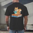 Squirrel Reading Book Glasses Bookworm Librarian Men's Back Print T-Shirt Squirrel Reading Book Glasses Bookworm Librarian Men's Back Print T-Shirt