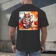 Squirrel Reading Comic Book On Autumn Branch Glasses Leaves Men's Back Print T-Shirt