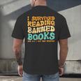 I Survived Reading Banned Books Read Librarian Men Women Men's Back Print T-Shirt