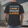 Tarot Reading Now Minimal Socializing Introvert Vintage Men's Back Print T-Shirt Tarot Reading Now Minimal Socializing Introvert Vintage Men's Back Print T-Shirt