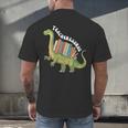 Teachersaurus Dinosaur Teachers Dino Reading Book Librarian Men's Back Print T-Shirt