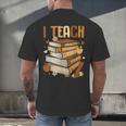 History Month I Teach Melanin Book Black Teacher Men's Back Print T-Shirt History Month I Teach Melanin Book Black Teacher Men's Back Print T-Shirt