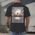 Totally Weird Tees Cat Library Book Reading Literary Men's Back Print T-Shirt