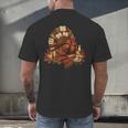 Turkey Reading Books Fall Season Thanksgiving Teacher Book Men's Back Print T-Shirt