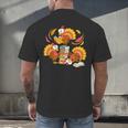 Turkey Reading Books Fall Thanksgiving Teacher Librarian Men's Back Print T-Shirt Turkey Reading Books Fall Thanksgiving Teacher Librarian Men's Back Print T-Shirt