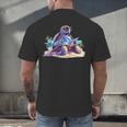Turtle Wearing Sunglasses Reading A Book On The Beach Summer Men's Back Print T-Shirt Turtle Wearing Sunglasses Reading A Book On The Beach Summer Men's Back Print T-Shirt