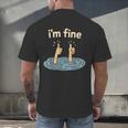 Two Thumbs Up I'm Fine Sarcastic Meme Introvert Humor Men's Back Print T-Shirt