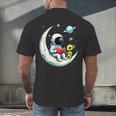 UFO Alien Astronaut Reading Book In Space Men's Back Print T-Shirt