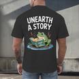 Unearth a Story Frog Reading a Book Summer 2026 Men's Back Print T-Shirt Unearth a Story Frog Reading a Book Summer 2026 Men's Back Print T-Shirt