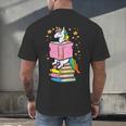 Unicorn Read Reading Book Librarian America Girls Women Men's Back Print T-Shirt Unicorn Read Reading Book Librarian America Girls Women Men's Back Print T-Shirt