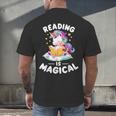 Unicorn Teacher Reading Is Magical Book Men's Back Print T-Shirt Unicorn Teacher Reading Is Magical Book Men's Back Print T-Shirt