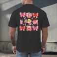 Valentine Cupid Coquette Pink Bow Apple Books Teacher Men's Back Print T-Shirt Valentine Cupid Coquette Pink Bow Apple Books Teacher Men's Back Print T-Shirt