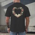 Vintage Book Lover Valentine Heart Men's Back Print T-Shirt
