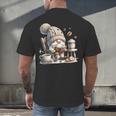 Vintage Cute Gnome Reading Book Coffee Cute Gnome Graphic Men's Back Print T-Shirt Vintage Cute Gnome Reading Book Coffee Cute Gnome Graphic Men's Back Print T-Shirt