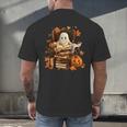 Vintage Ghost Book Reading Pumpkin Gothic Halloween Teachers Men's Back Print T-Shirt Vintage Ghost Book Reading Pumpkin Gothic Halloween Teachers Men's Back Print T-Shirt