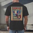 Vintage Style Read Books Lift Weights Fight Fascists Retro Men's Back Print T-Shirt