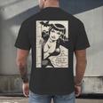Vintage Vampire Bat Vampire Pin Up Girl Horror Comic Book Men's Back Print T-Shirt Vintage Vampire Bat Vampire Pin Up Girl Horror Comic Book Men's Back Print T-Shirt