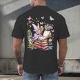 Watercolor Butterfly Fairy Read Book Library Fantasy Novel Men's Back Print T-Shirt