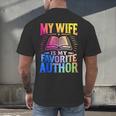 My Wife Is My Favorite Author Book Writer Writing Husband Men's Back Print T-Shirt My Wife Is My Favorite Author Book Writer Writing Husband Men's Back Print T-Shirt