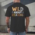 Wild About Reading Animal Bookworm Library Book Lover Reader Men's Back Print T-Shirt