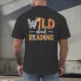 Wild About Reading Books Reader Teachers Kids Librarian Men's Back Print T-Shirt Wild About Reading Books Reader Teachers Kids Librarian Men's Back Print T-Shirt